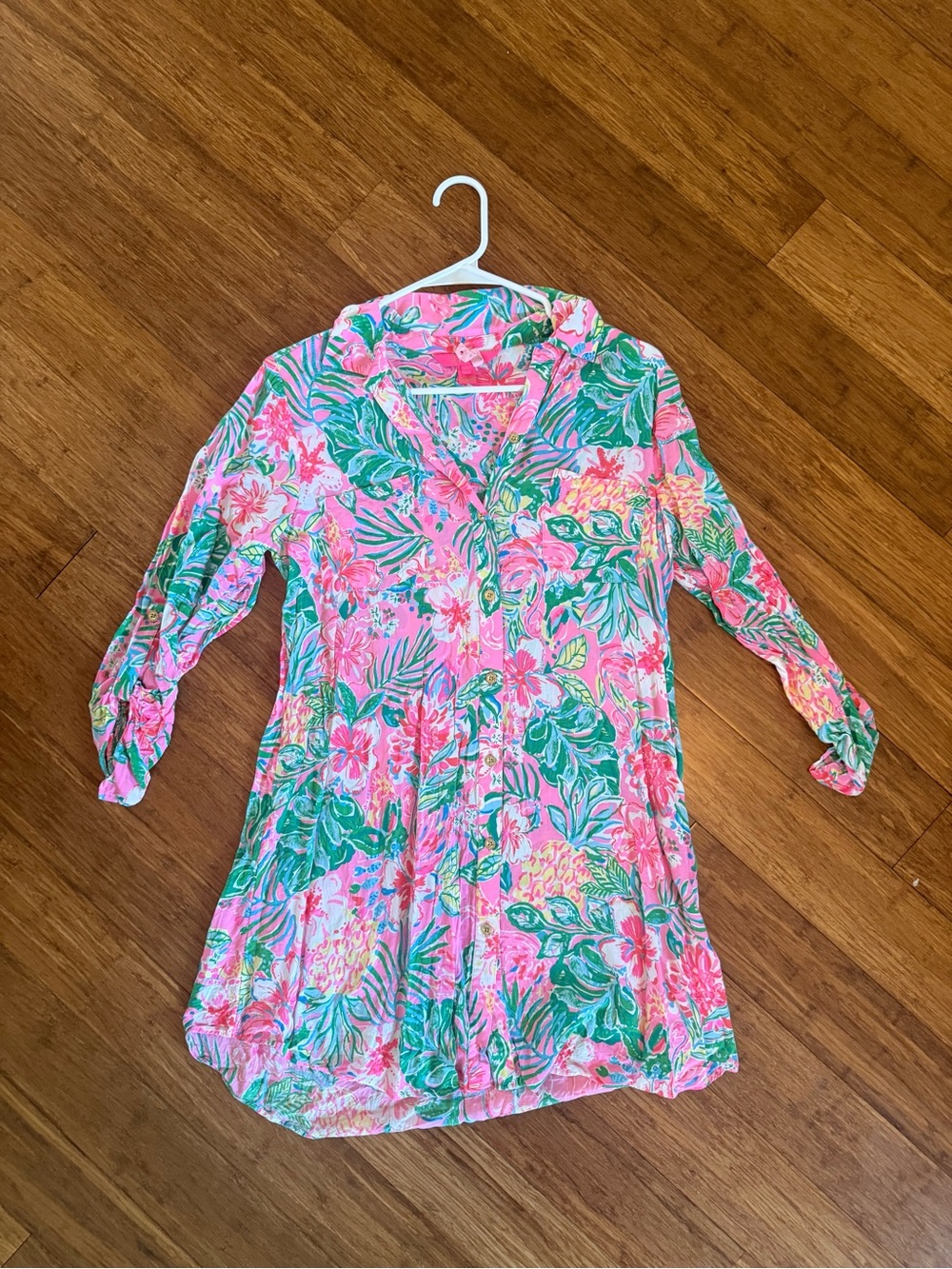 Lilly Pulitzer Pink Green Floral Mini Dress